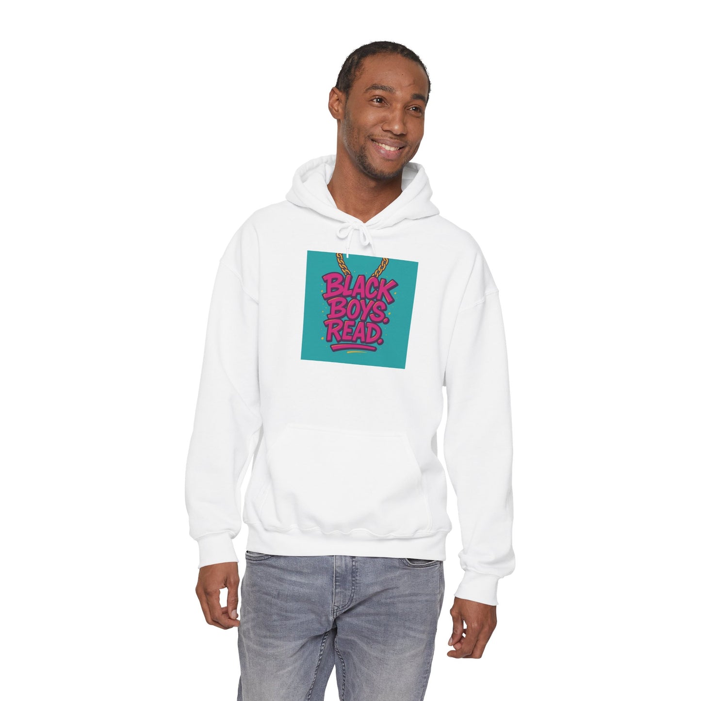 [D7.6] "Black Boys Read" Unisex Hoodie Sweatshirt, Cozy Gift for Book Lovers, Literacy Awareness, Inclusive Fashion, Reading Advocacy