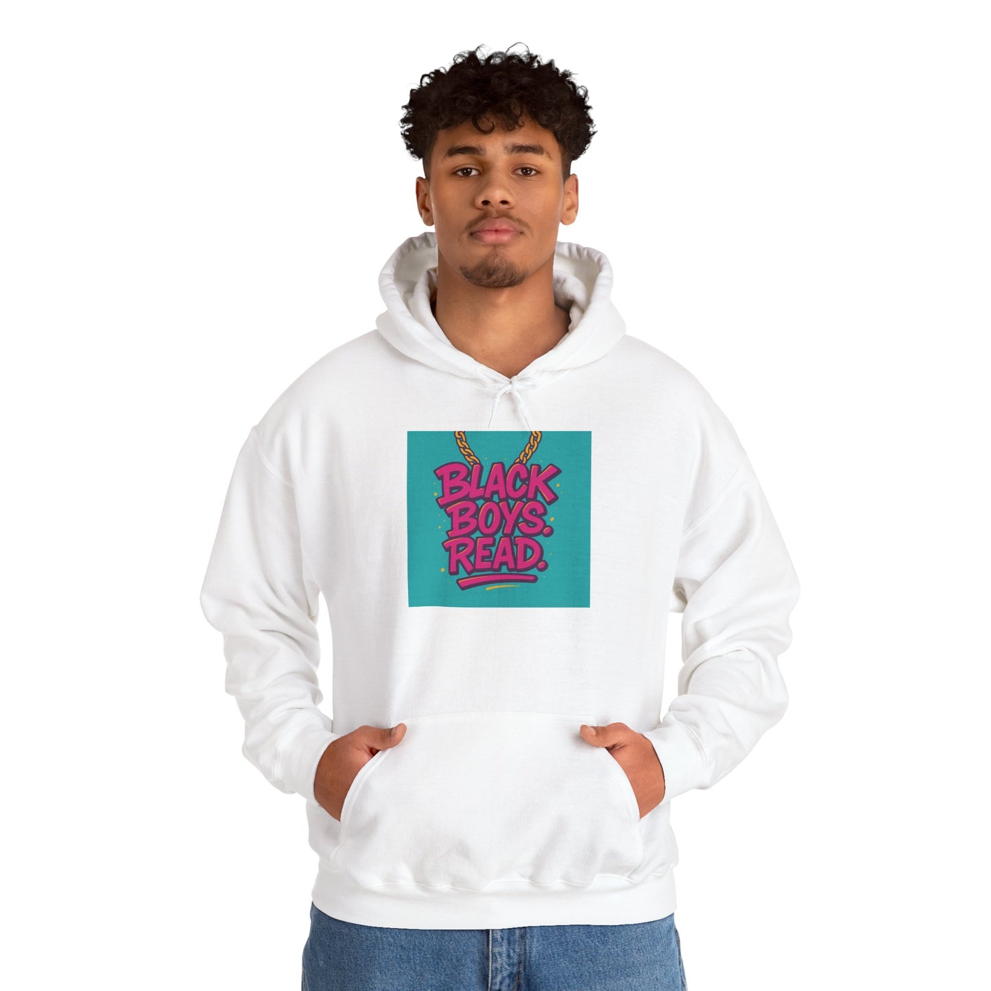 [D7.6] "Black Boys Read" Unisex Hoodie Sweatshirt, Cozy Gift for Book Lovers, Literacy Awareness, Inclusive Fashion, Reading Advocacy