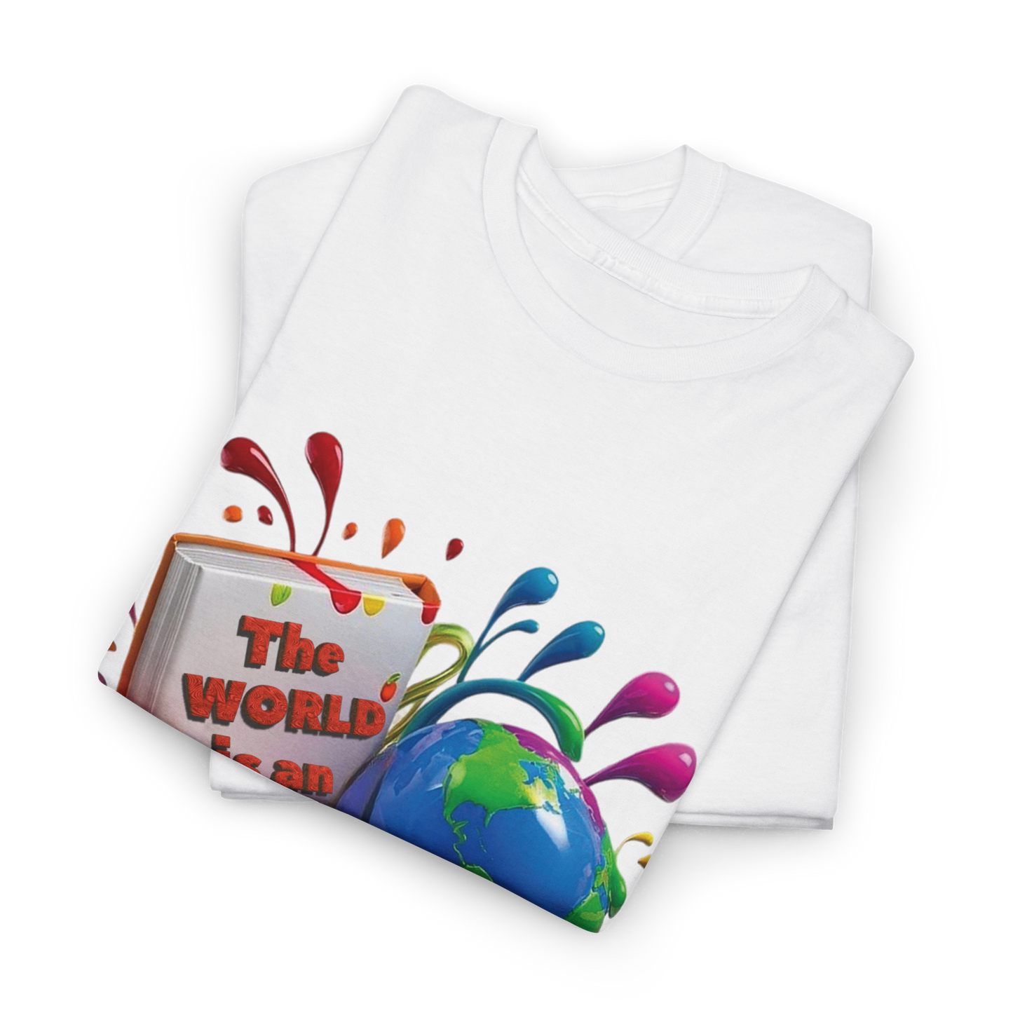 [D33] “The World Is an Open Book” Graphic Tee - Bold & Stylish Statement Shirt