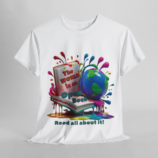 [D33] “The World Is an Open Book” Graphic Tee - Bold & Stylish Statement Shirt