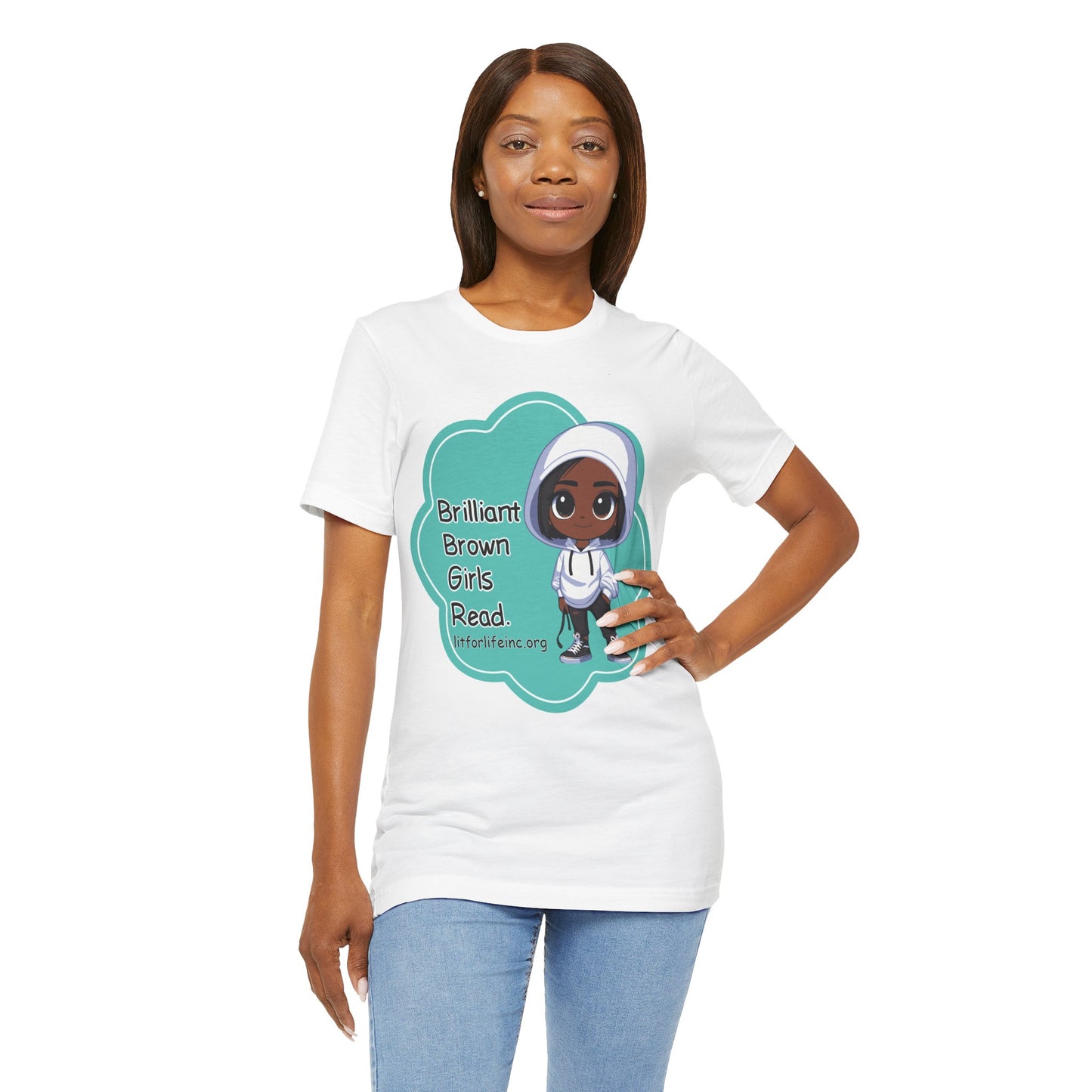 [D2.1] Empowering “Brilliant Brown Girls Read” Casual Tee - Inspirational T-Shirt for Women