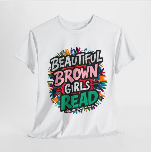 [D2.2] “Beautiful Brown Girls Read” Casual Tee - Empowering Graphic T-Shirt for Women